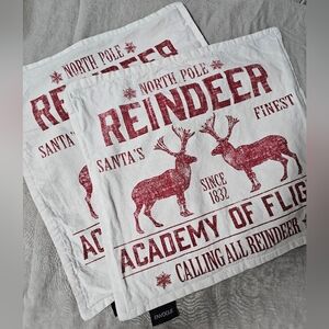 Red and White Reindeer Pillow Covers